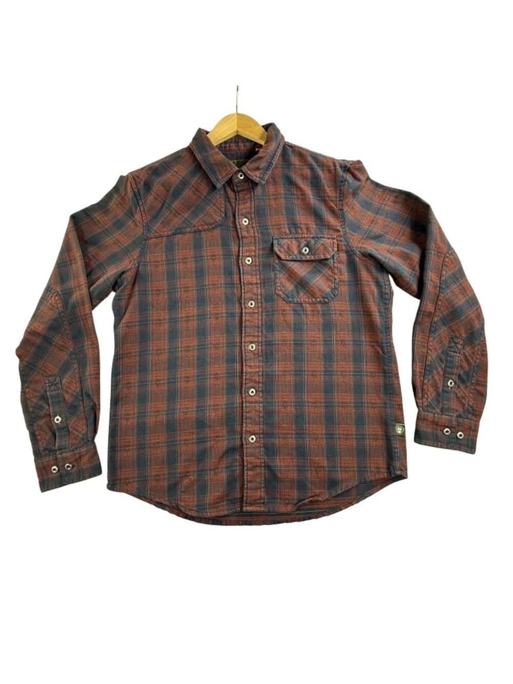 Howler Bros Shirt Mens Medium Blue Red Plaid Flannel Button Up Harkers Western